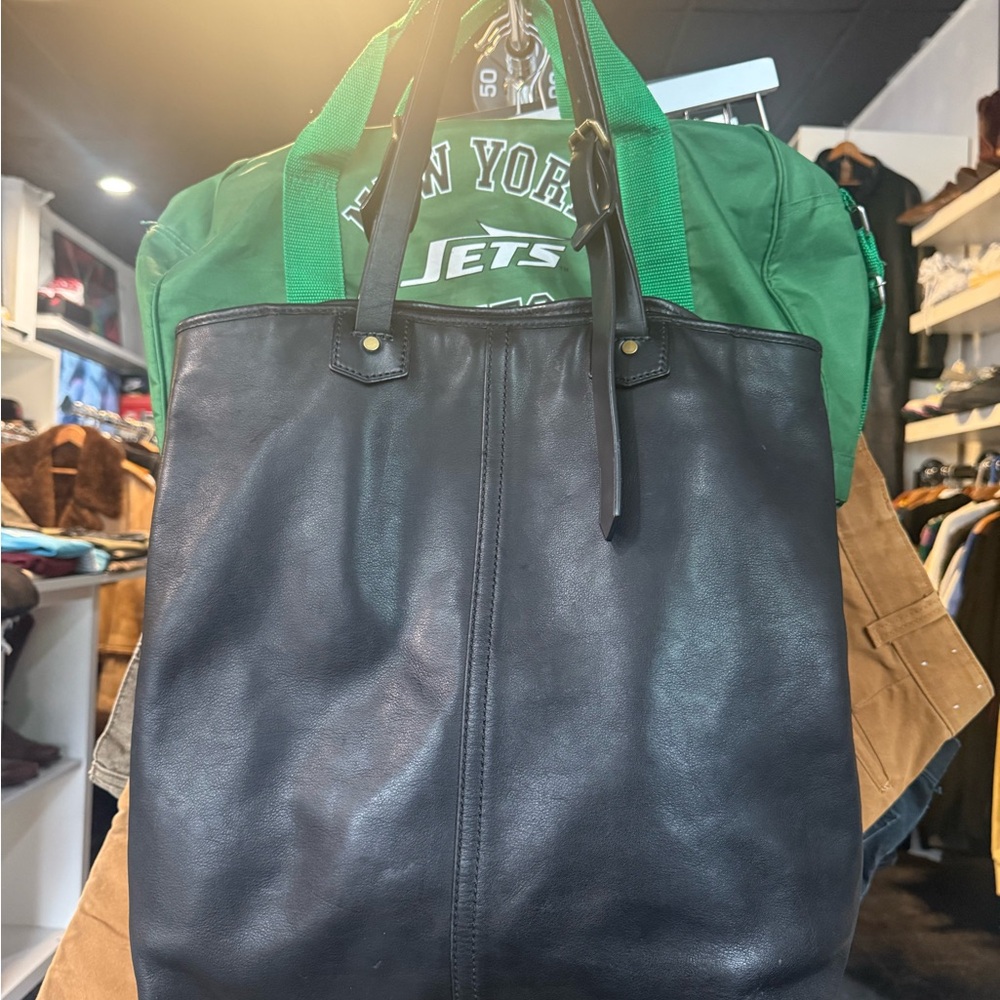 Black Leather Coach Tote Bag